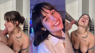 Martina Oliveira pagando boquete e ganhando gozada facial quente