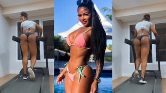 Brysa Sousa câmera escondida filmando a bunda grande na academia