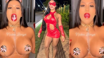 Nadine Borges Privacy bebendo porra com os peitos grandes de fora