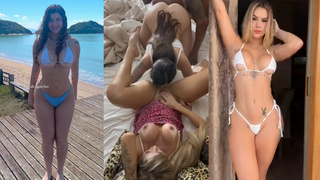 Ale Gaúcha e Mari Ladeira fazendo ménage com negão roludo