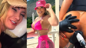 Andressa Urach vídeo do Privacy tatuando o cu e sorrindo