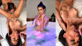 Playmatemahiza fazendo sexo à três no ménage amador