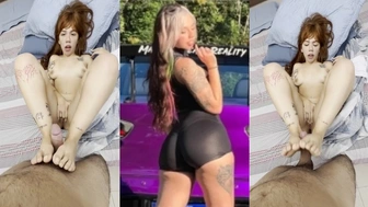 Kinechan masturbando o macho no footjob até gozar toda peladinha