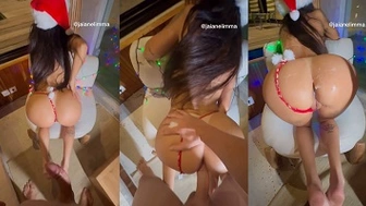 Jaiane Limma fodendo de quatro e levando gozada na bunda