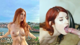 Catarina Paolino transando pelada e tomando gozada na cara