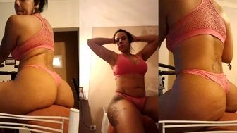 Pamela Santos Privacy grátis empinando a bunda grande com uma calcinha socada
