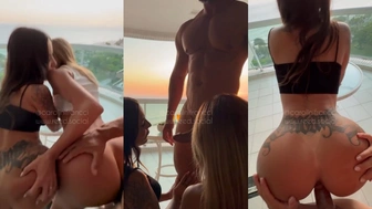 Carol Francci transando com dotado em um ménage quente com o a amiga loirinha