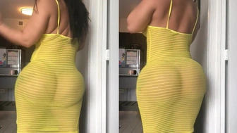 Lissa Aires gostosa rebolando safada com vestido transparente