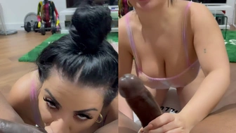 Lissa Aires boquete gostoso chupando rola preta enorme
