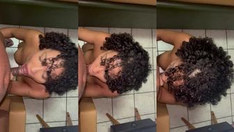 Amanda Luz sexo oral chupando piroca com boca cheia