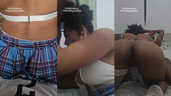 Amanda Luz chupando piroca preta do Anjo Negro