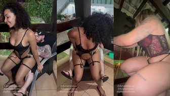 Amanda Luz fodendo com anão Pitoco na companhia da amiga