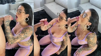 Sexo oral Camila Becker chupando cacete grosso e cabeçudo do macho