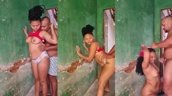 Sobrinha mulatinha fode com tio e ganha leite na cara