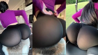 Rabuda Nickiibaby rebolando com calça enterrada na buceta