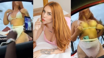 Brendita Seja caiu na net mostrando os peitos para os fãs na rua