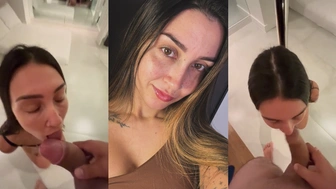 Tati Formento mamando o cacete do negão com cara de puta