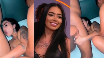 Mc Mirella fodendo com dois machos na frente do marido corno