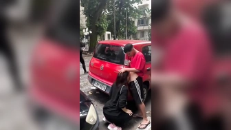 Boquete na rua mamando desconhecido dotado