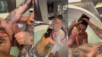 Grabriela Aguiar pagando um boquete profundo no ménage com a Gabi Tamiris