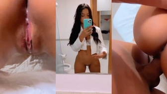 Erome Karlyane Menezes dando a xota de quatro e levando uma gozada dentro