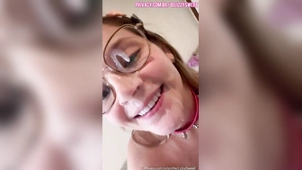 Lizzy Sweet gozada facial levando um banho de porra no rosto
