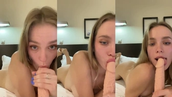 Katefleur Onlyfans pelada chupando um pau de borracha