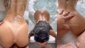 Japinha da Mansão sexo amador dando a buceta e levando uma gozada na boca
